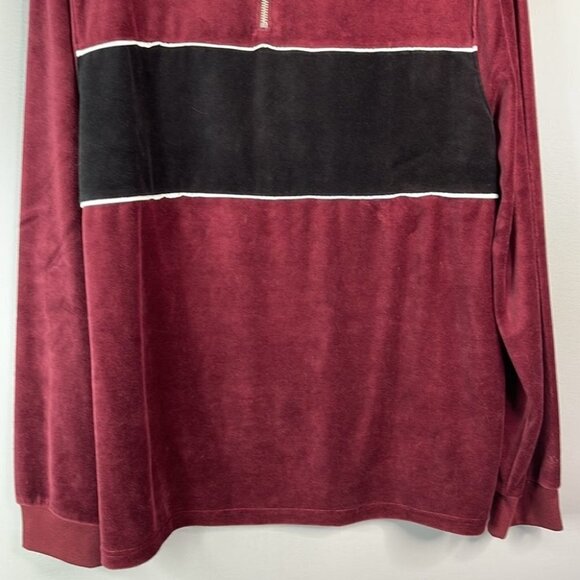 ARIZONA Jean Co Mens 80s Vibe Velour Color Block 1/4 Zip Pullover Sweater XL - Picture 4 of 11